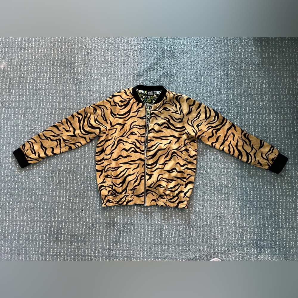 Scotch & Soda Tiger Print Satin Bomber Jacket